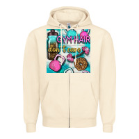 Sandshell gym hair don't care clasp and water bottle with glitter seamless patte Zipper Hoodie - BundleAndBundleShop