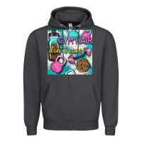 Smoke gym hair don't care clasp and water bottle with glitter seamless patte Zipper Hoodie - BundleAndBundleShop
