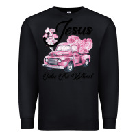 Black Leopard Floral Pink Car Jesus Take The Wheel Premium Sweatshirt - Bettercallsaul