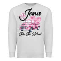 Dove Grey Leopard Floral Pink Car Jesus Take The Wheel Premium Sweatshirt - Bettercallsaul