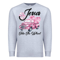 Leopard Floral Pink Car Jesus Take The Wheel Premium Sweatshirt | Teevron