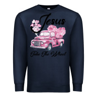 Navy Leopard Floral Pink Car Jesus Take The Wheel Premium Sweatshirt - Bettercallsaul
