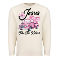 Sandshell Leopard Floral Pink Car Jesus Take The Wheel Premium Sweatshirt - Bettercallsaul