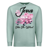Seafoam Leopard Floral Pink Car Jesus Take The Wheel Premium Sweatshirt - Bettercallsaul