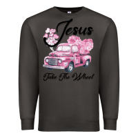 Smoke Leopard Floral Pink Car Jesus Take The Wheel Premium Sweatshirt - Bettercallsaul