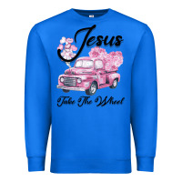 True Royal Leopard Floral Pink Car Jesus Take The Wheel Premium Sweatshirt - Bettercallsaul