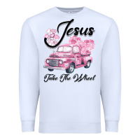 White Leopard Floral Pink Car Jesus Take The Wheel Premium Sweatshirt - Bettercallsaul