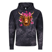 Cloud Black floral pink bandana longhaired cow Vintage Hoodie - Jasminsmagicworld