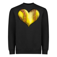 Black softball heart Heavyweight Sweatshirt - LillyAllenDesigns