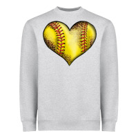 Heather Grey softball heart Heavyweight Sweatshirt - LillyAllenDesigns