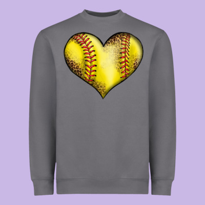 Softball Heart Heavyweight Sweatshirt Designed By Lillyallendesigns