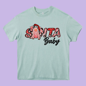 Santa Baby Heavy Core Tee Designed By Ranaportraitstore