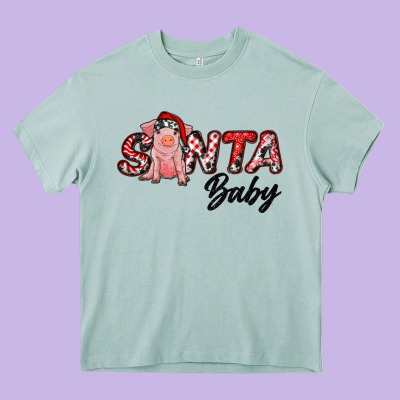 Santa Baby Heavy Core Tee Designed By Ranaportraitstore