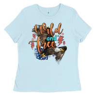 Baby Blue wild and free Ladies Tee - Zillion Design Studio