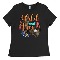 Black wild and free Ladies Tee - Zillion Design Studio