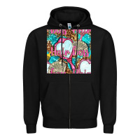 Black hair boss and hand mirror with money and leopard seamless pattern bbs Zipper Hoodie - BundleAndBundleShop