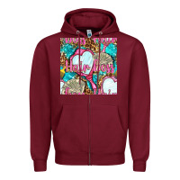 Burgundy hair boss and hand mirror with money and leopard seamless pattern bbs Zipper Hoodie - BundleAndBundleShop