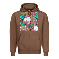 Chestnut hair boss and hand mirror with money and leopard seamless pattern bbs Zipper Hoodie - BundleAndBundleShop