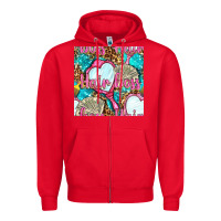 Red hair boss and hand mirror with money and leopard seamless pattern bbs Zipper Hoodie - BundleAndBundleShop