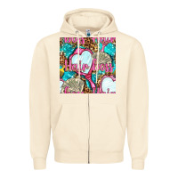 Sandshell hair boss and hand mirror with money and leopard seamless pattern bbs Zipper Hoodie - BundleAndBundleShop