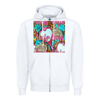 White hair boss and hand mirror with money and leopard seamless pattern bbs Zipper Hoodie - BundleAndBundleShop