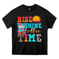 Black rise and shine coffee time Heavy Core Tee - Zillion Design Studio