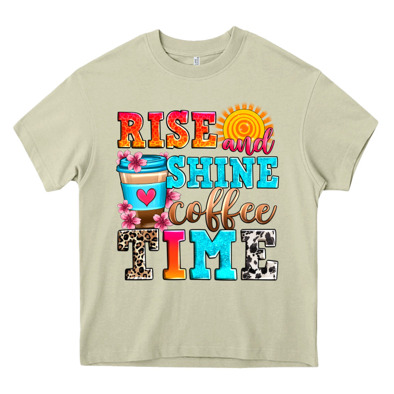 Rise And Shine Coffee Time Heavy Core Tee by Zillion Design Studio | Teevron