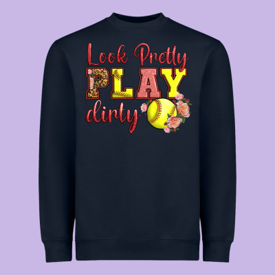 Look Pretty Play Dirty Heavyweight Sweatshirt Designed By Lillyallendesigns