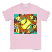 Bubblegum Pink softball cowhide turquoise glitter tumbler Classic Tee - Jasminsmagicworld