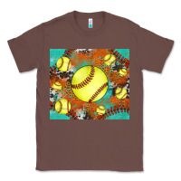 Chestnut softball cowhide turquoise glitter tumbler Classic Tee - Jasminsmagicworld