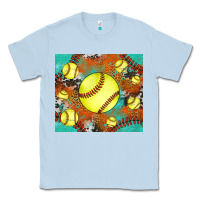 Dusty Blue softball cowhide turquoise glitter tumbler Classic Tee - Jasminsmagicworld