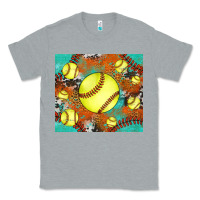 Heather Grey softball cowhide turquoise glitter tumbler Classic Tee - Jasminsmagicworld
