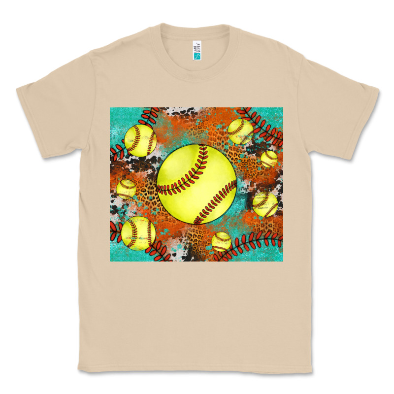 Softball Cowhide Turquoise Glitter Tumbler Classic Tee by Jasminsmagicworld | Teevron