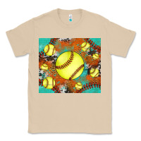 Mushroom softball cowhide turquoise glitter tumbler Classic Tee - Jasminsmagicworld