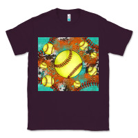Plum softball cowhide turquoise glitter tumbler Classic Tee - Jasminsmagicworld