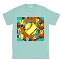 Seafoam softball cowhide turquoise glitter tumbler Classic Tee - Jasminsmagicworld