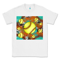 White softball cowhide turquoise glitter tumbler Classic Tee - Jasminsmagicworld
