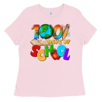 Bubblegum Pink 100 days of school Ladies Tee - texasbilliewilder