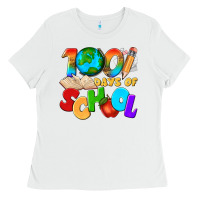 White 100 days of school Ladies Tee - texasbilliewilder