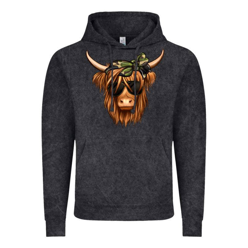 Camouflage Long Haired Cow Vintage Hoodie by Jasminsmagicworld | Teevron