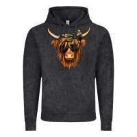 Vintage Black camouflage long haired cow Vintage Hoodie - Jasminsmagicworld