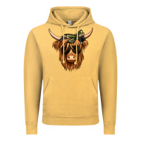 Vintage Mustard camouflage long haired cow Vintage Hoodie - Jasminsmagicworld