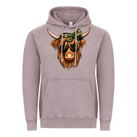 Vintage Zinc camouflage long haired cow Vintage Hoodie - Jasminsmagicworld