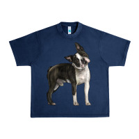Navy Boston Terrier Urban Heavy Tee - LillyAllenDesigns