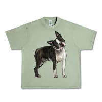 Oil Green Boston Terrier Urban Heavy Tee - LillyAllenDesigns