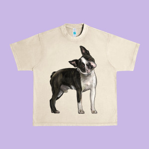 Boston Terrier Urban Heavy Tee Designed By Lillyallendesigns