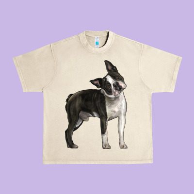 Boston Terrier Urban Heavy Tee Designed By Lillyallendesigns