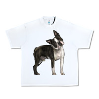 White Boston Terrier Urban Heavy Tee - LillyAllenDesigns