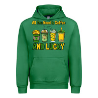 Emerald All you need is coffee and lucky St. Patrick's Urban Hoodie - HowdyJamesFarm