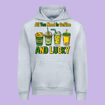 All You Need Is Coffee And Lucky St. Patrick's Urban Hoodie Designed By Howdyjamesfarm